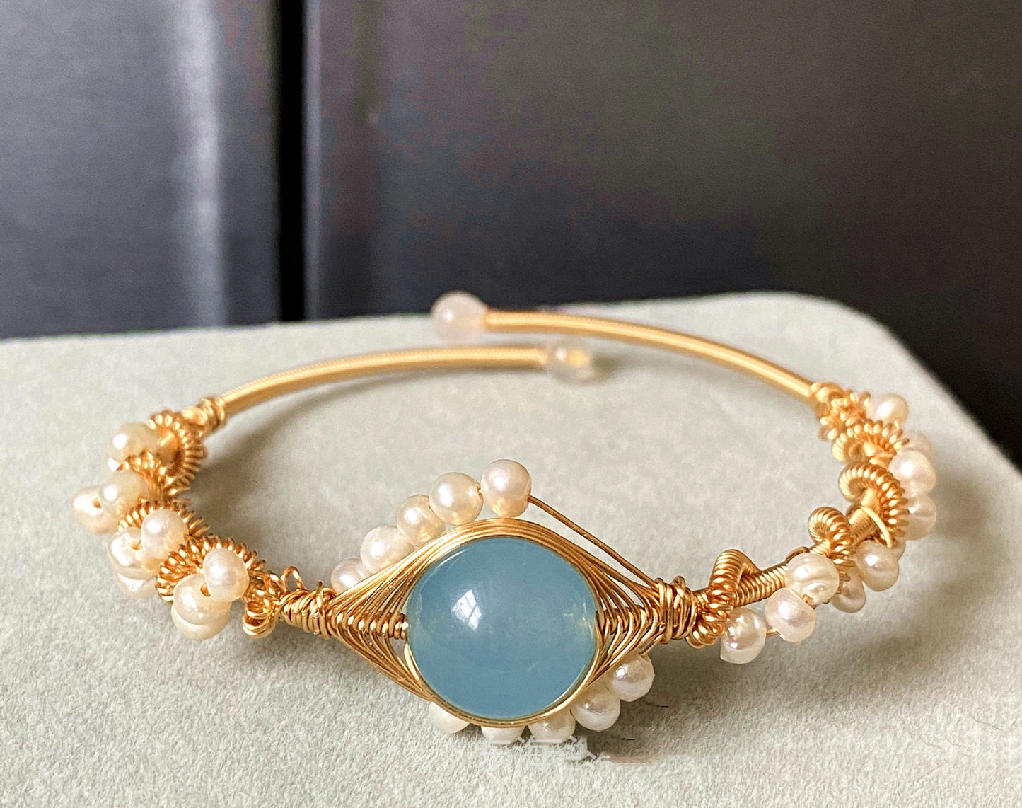 14K GoldWrapped Handmade Pearl Bracelet