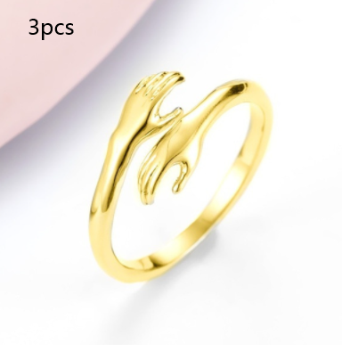 Hands Hug Opening Adjustable Ring