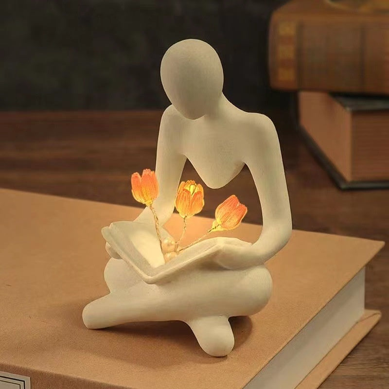 Enlighten Your Imagination with the Nordic Abstract Thinker Statue Night Lamp!