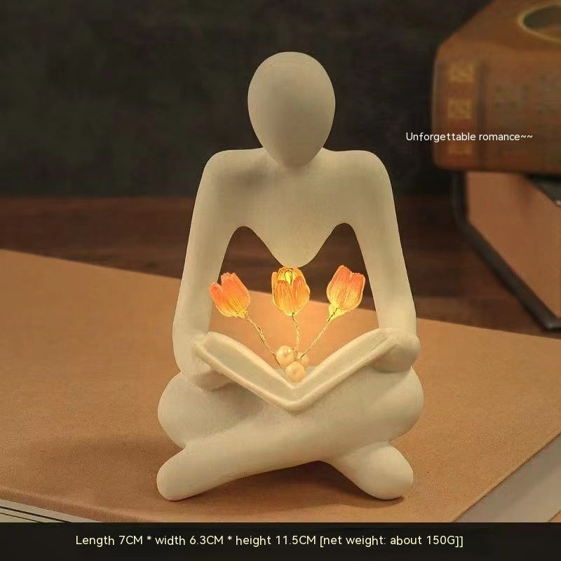 Enlighten Your Imagination with the Nordic Abstract Thinker Statue Night Lamp!