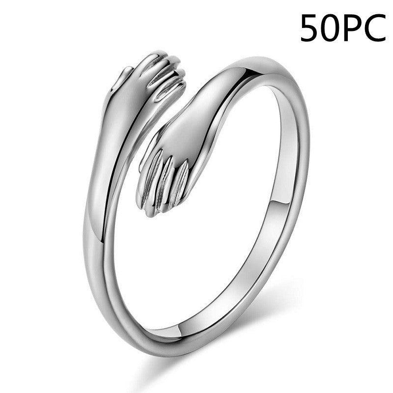 Hands Hug Opening Adjustable Ring