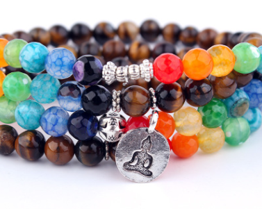 108 Natural Stone Rosary Bracelet